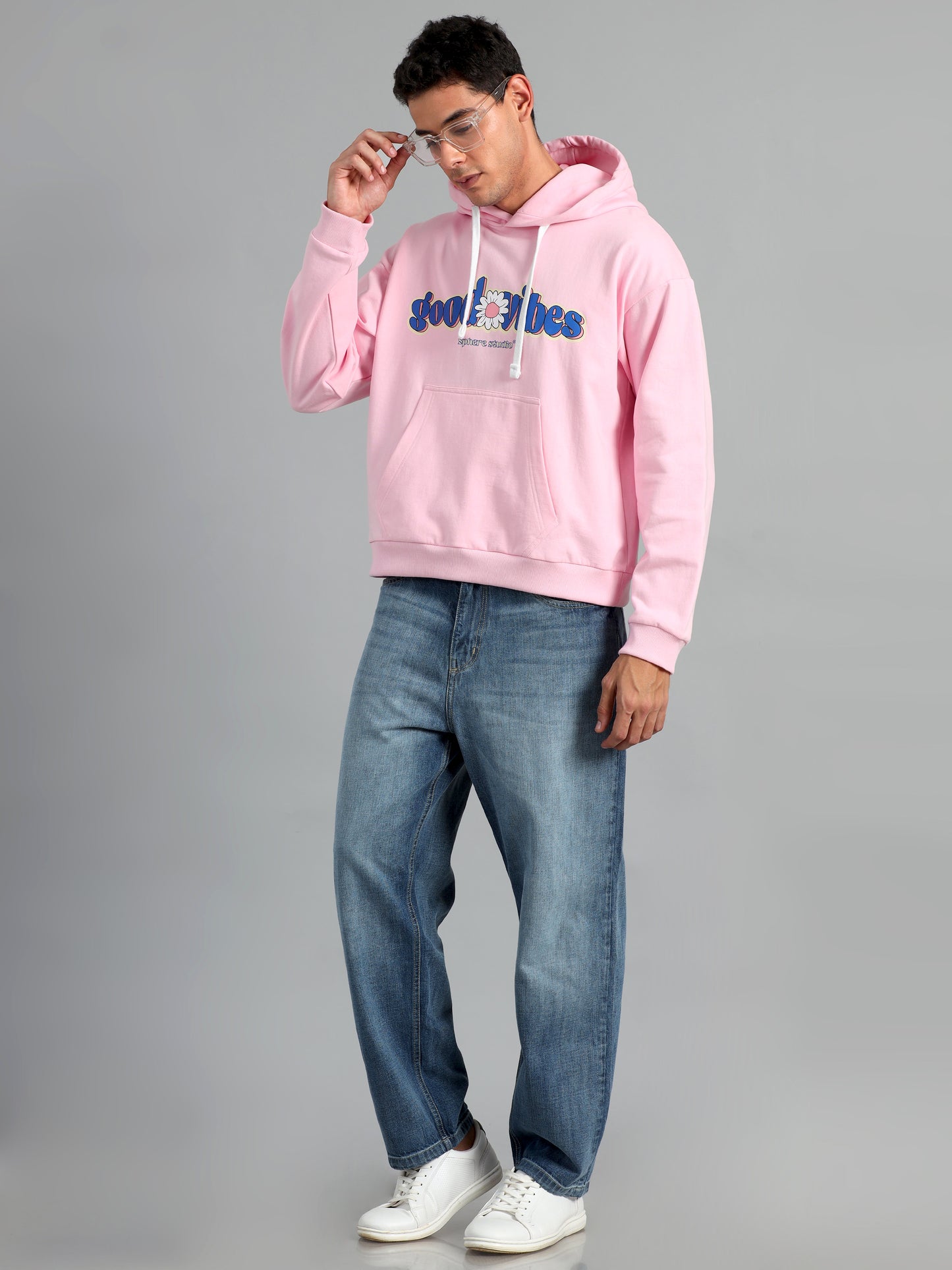 Good Vibes Pink Oversized Hoodie