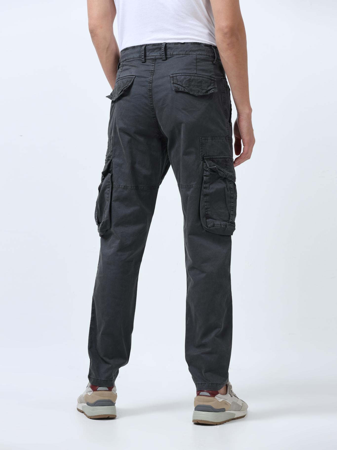 Grey Cotton Cargo Pant