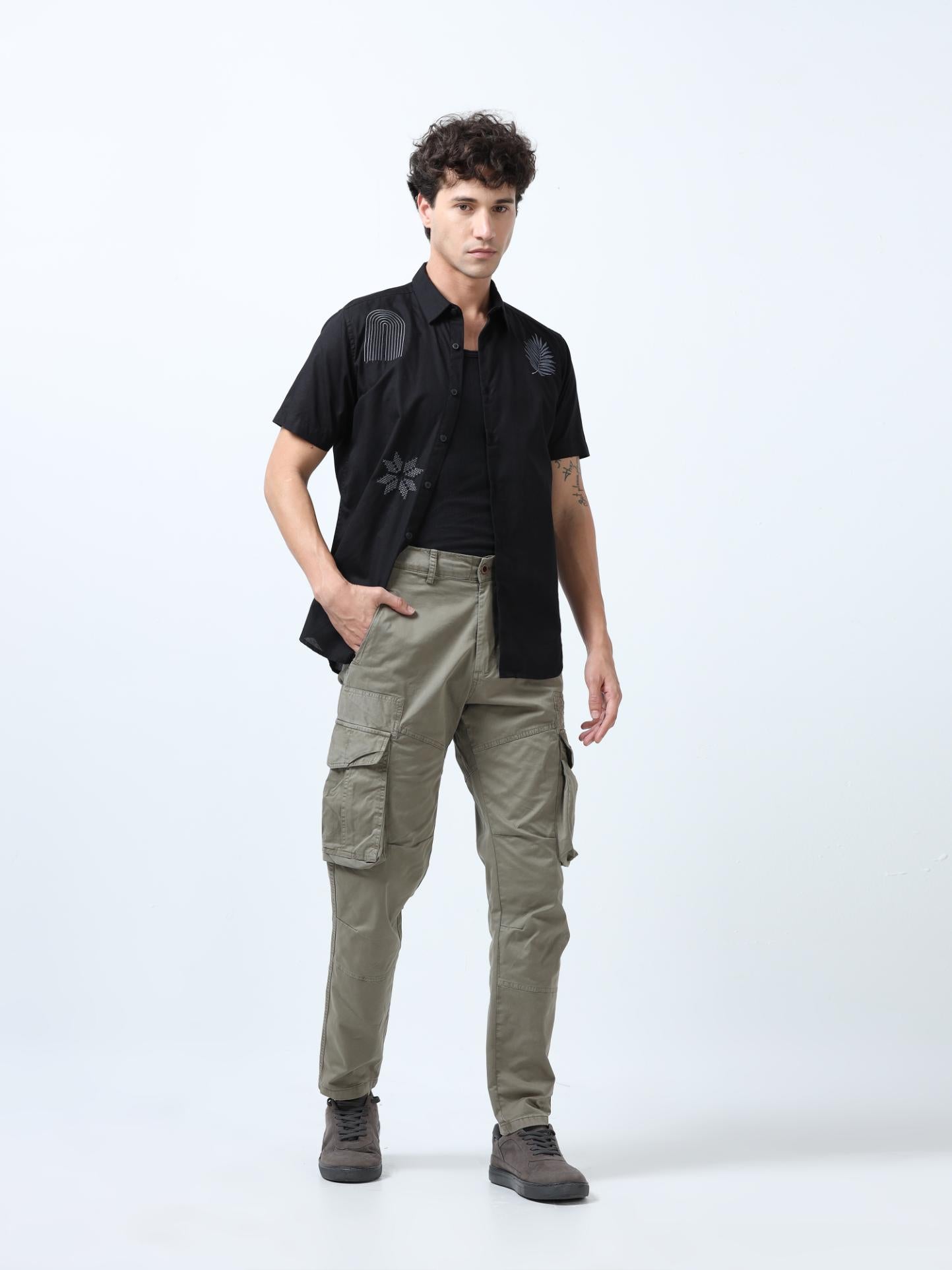 Khaki Cotton Cargo Pant