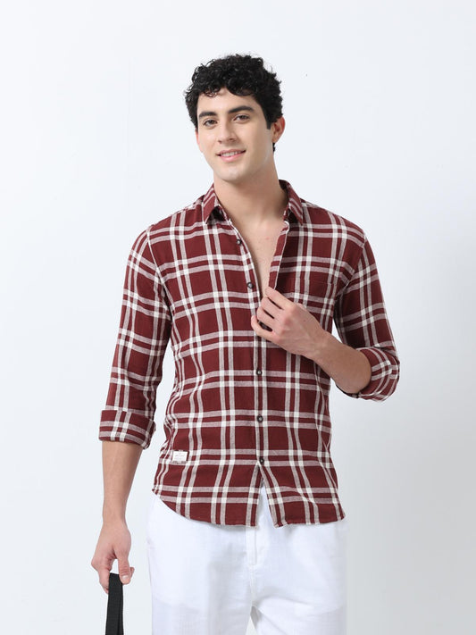 Plaid Vector Maroon Shirt