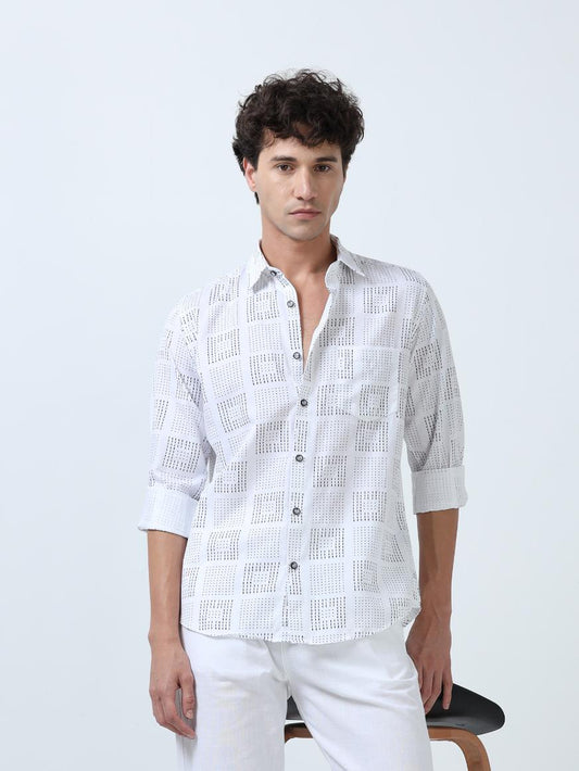 Linear White Printed Shirt