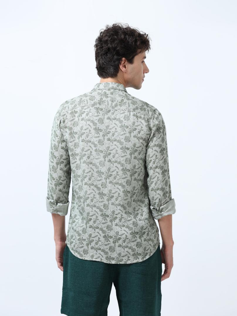 Floral Artistry Green Shirt