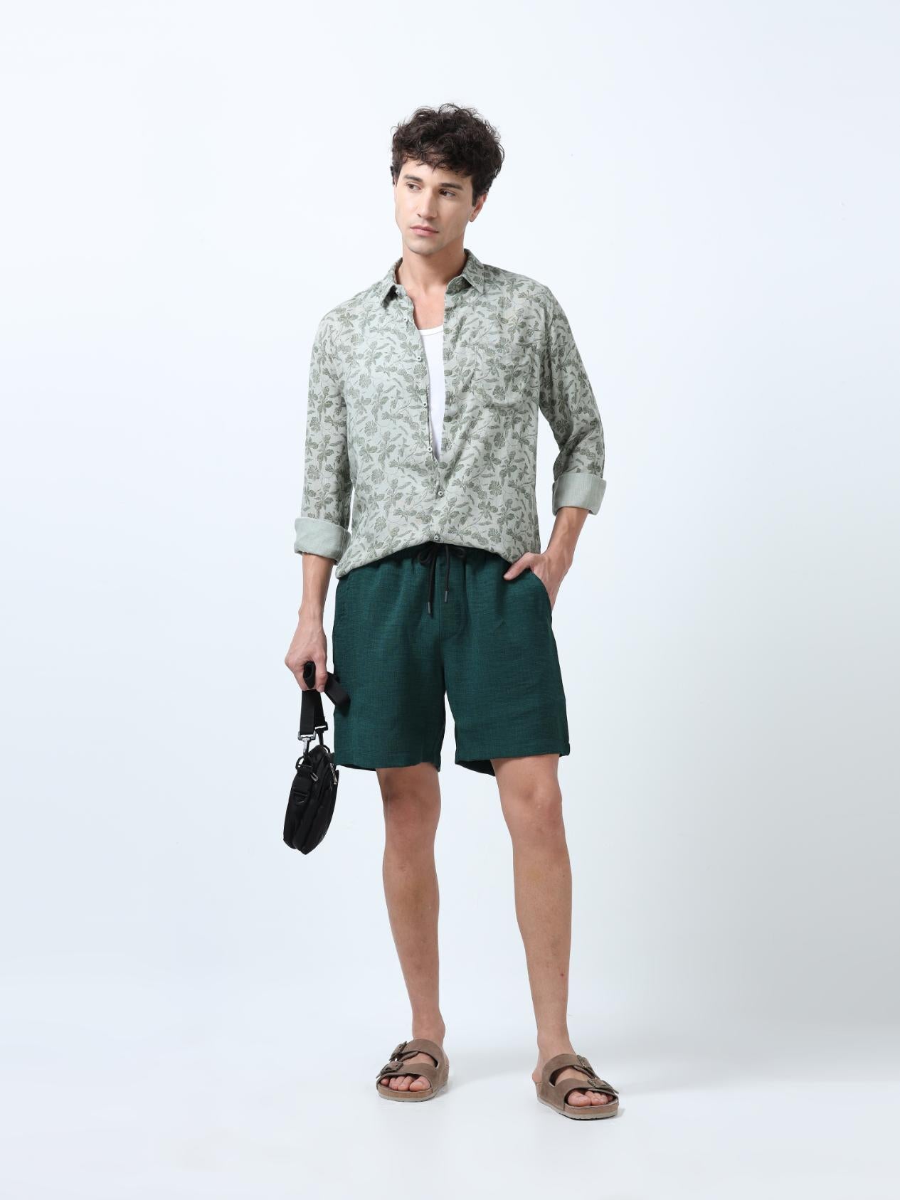 Floral Artistry Green Shirt