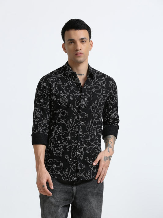 Silhouette Leaf Black Shirt