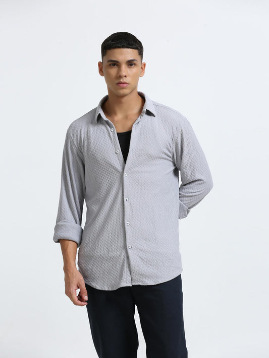 Grey Diamond Textured Shirt