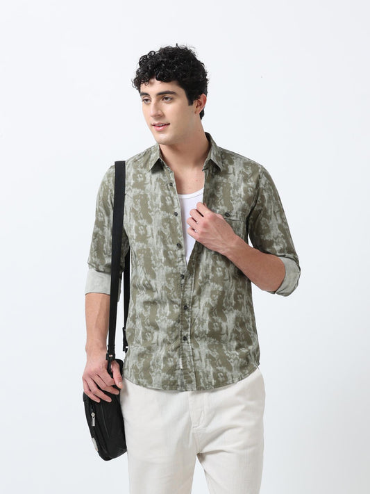 Woodland Green Printed Shirt