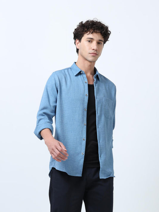 Premium Blue Plain Shirt