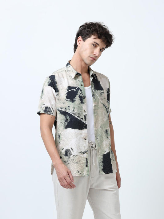 Vintage Effect Printed Shirt